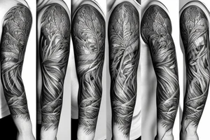 Northern vegetation half sleeve tattoo idea