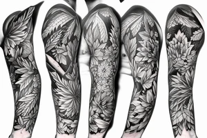 Northern vegetation half sleeve tattoo idea
