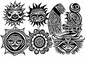 sun energy tattoo idea
