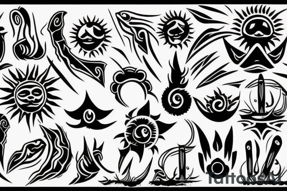 sun energy tattoo idea