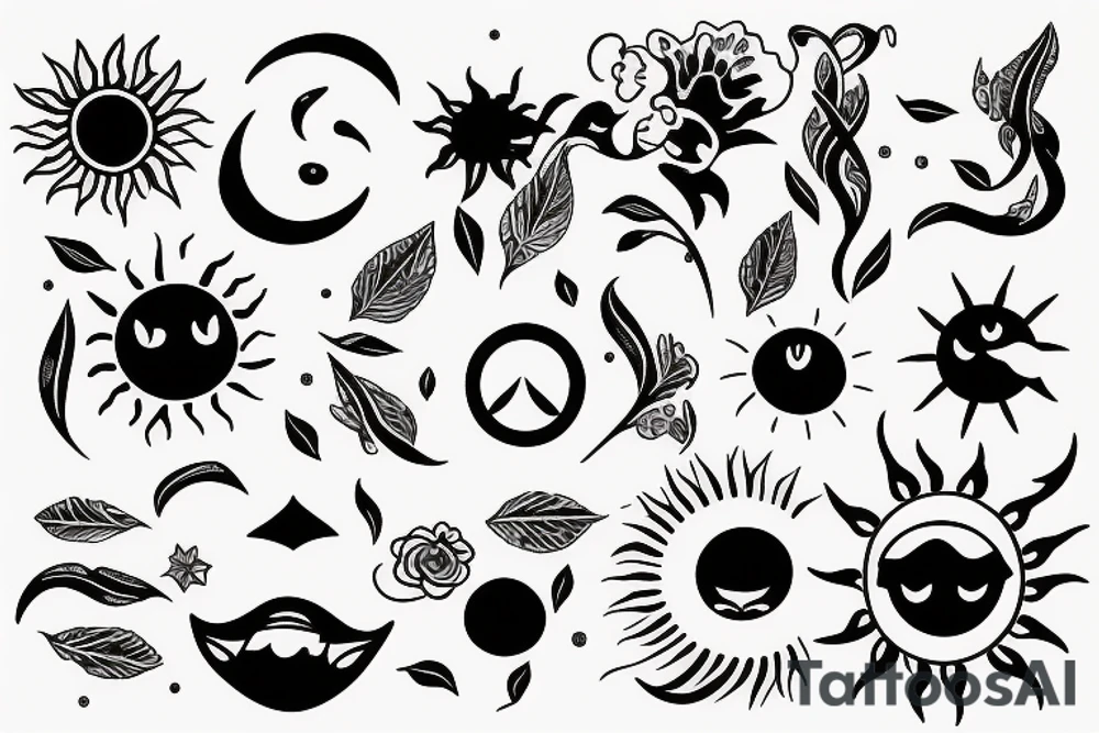sun peace tattoo idea