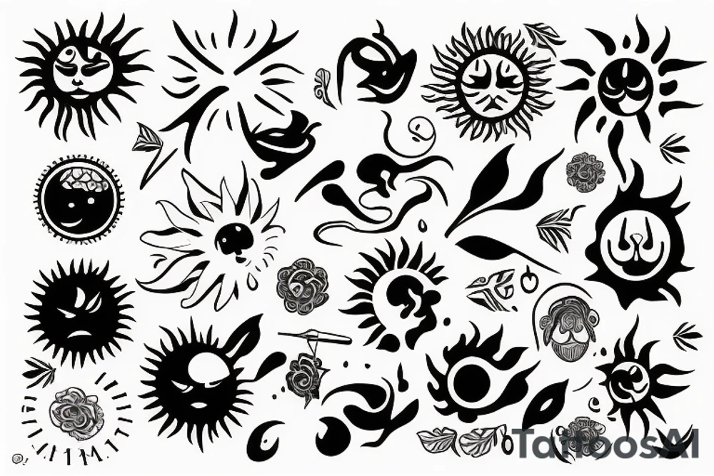 sun peace tattoo idea