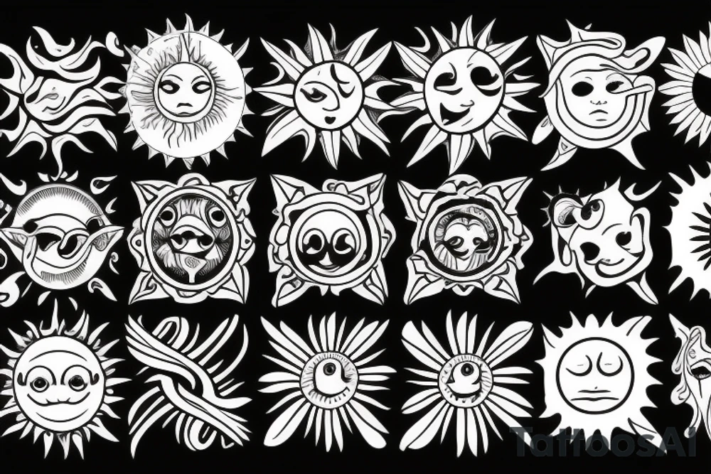 sun energy tattoo idea