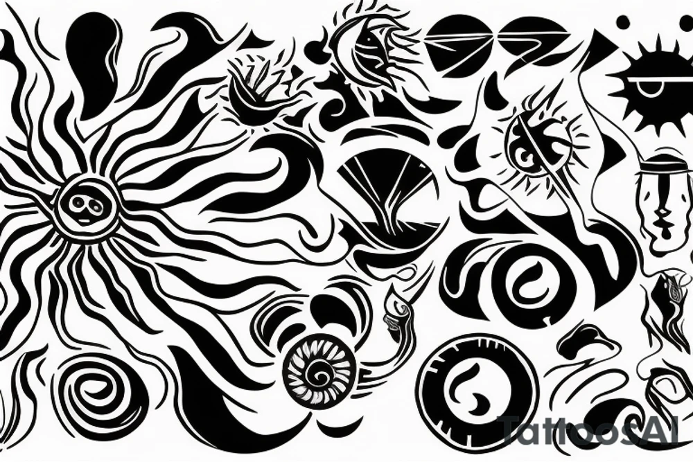 sun energy tattoo idea