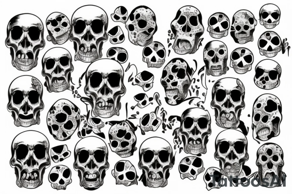 three skulls tattoo idea
