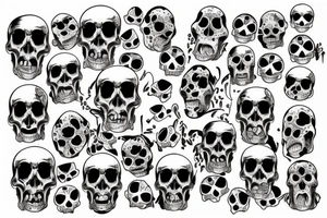 three skulls tattoo idea
