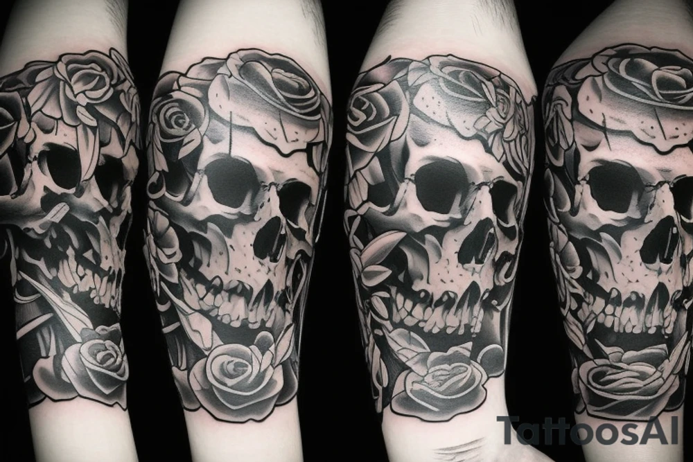 three skulls tattoo idea