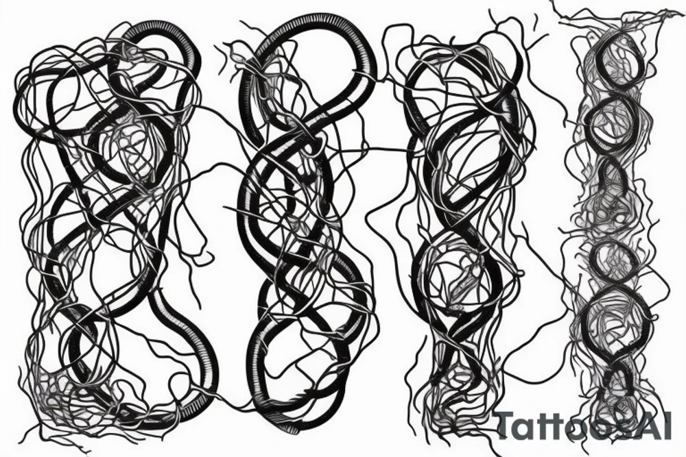 Wiring and vines competing for space tattoo idea