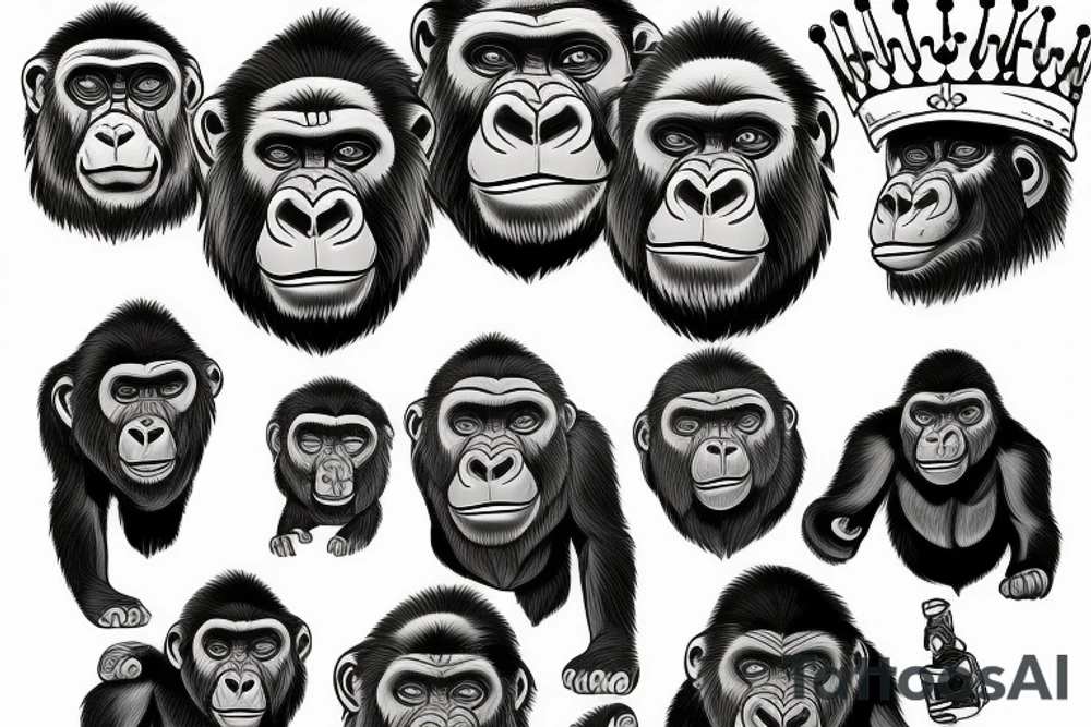 gorilla king tattoo idea
