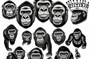 gorilla king tattoo idea
