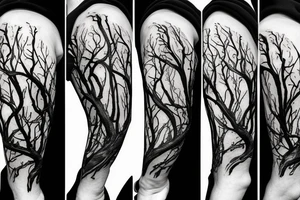 twisted old branch Wattle tree branch tattoo idea