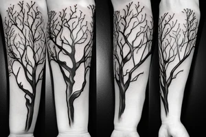 twisted old branch Wattle tree branch tattoo idea