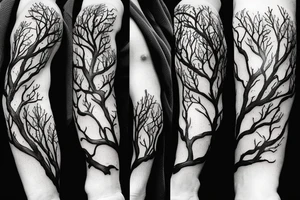 twisted old branch Wattle tree branch tattoo idea