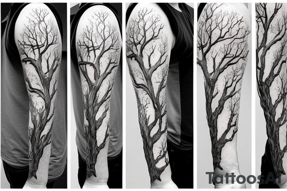 twisted Wattle tree branch tattoo idea