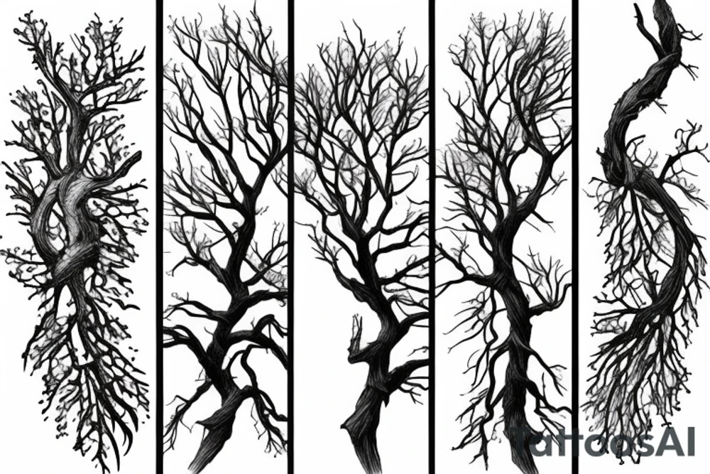 twisted Wattle tree branch tattoo idea