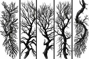 twisted Wattle tree branch tattoo idea