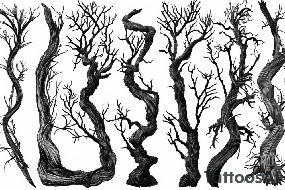 twisted Wattle tree branch tattoo idea