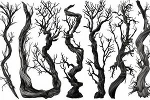 twisted Wattle tree branch tattoo idea