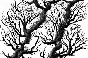 twisted Wattle tree branch tattoo idea