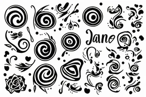 the word JANE emboss tattoo idea