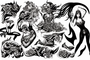 Devil dancing with a Spanish woman tattoo idea