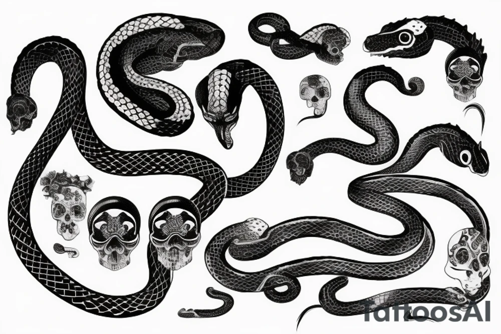 snake inside the skull tattoo idea