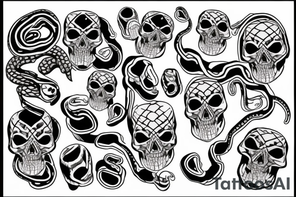 snake inside the skull tattoo idea