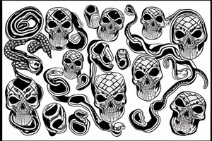 snake inside the skull tattoo idea