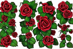 A green Ivy full of red roses tattoo idea