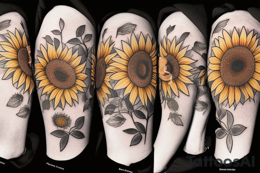 Bouquet of sunflowers tattoo idea
