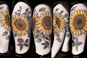 Bouquet of sunflowers tattoo idea
