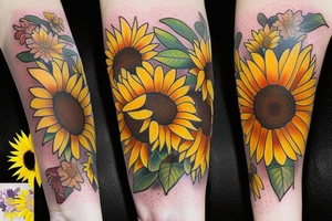Bouquet of sunflowers tattoo idea