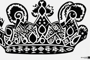 Broken british monarchy crown tattoo idea