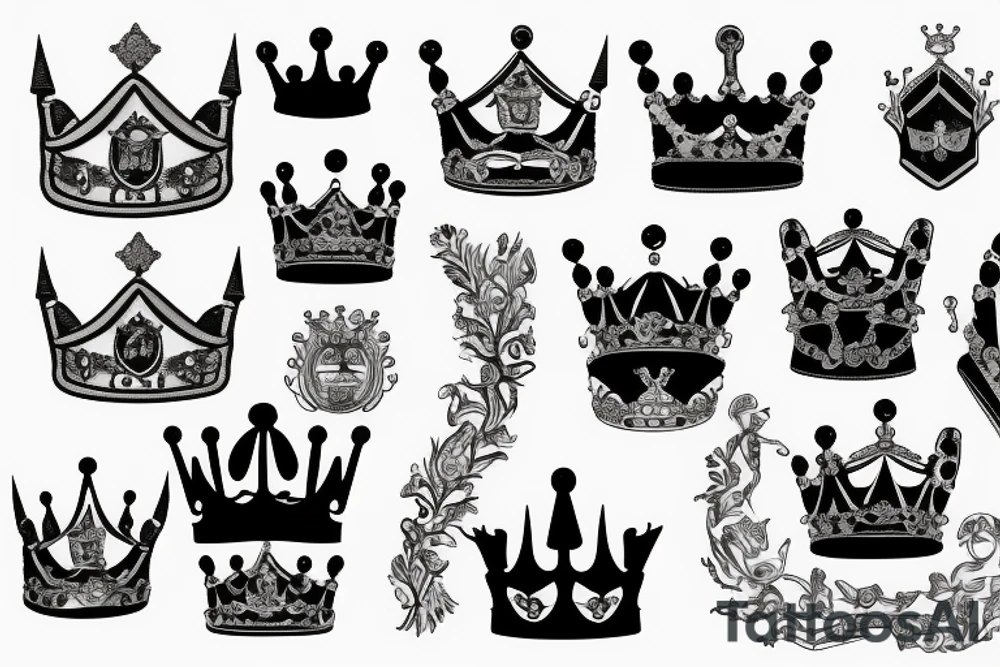 Broken british monarchy crown tattoo idea