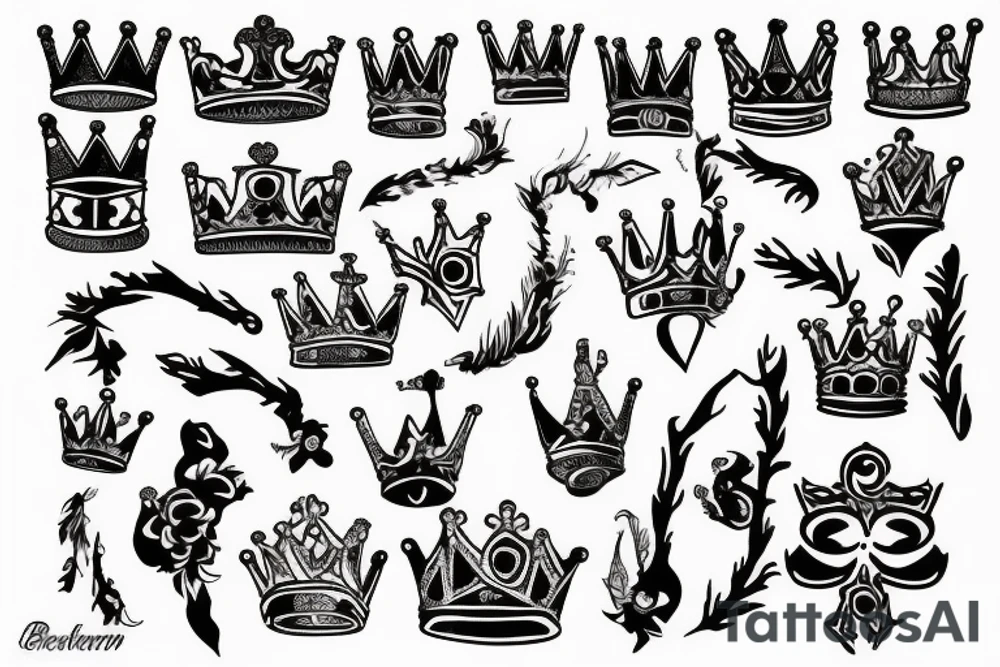 Broken crown tattoo idea