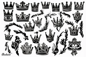 Broken crown tattoo idea