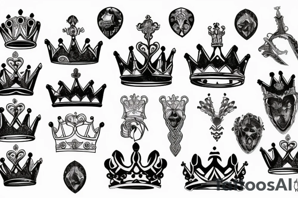 Broken crown tattoo idea