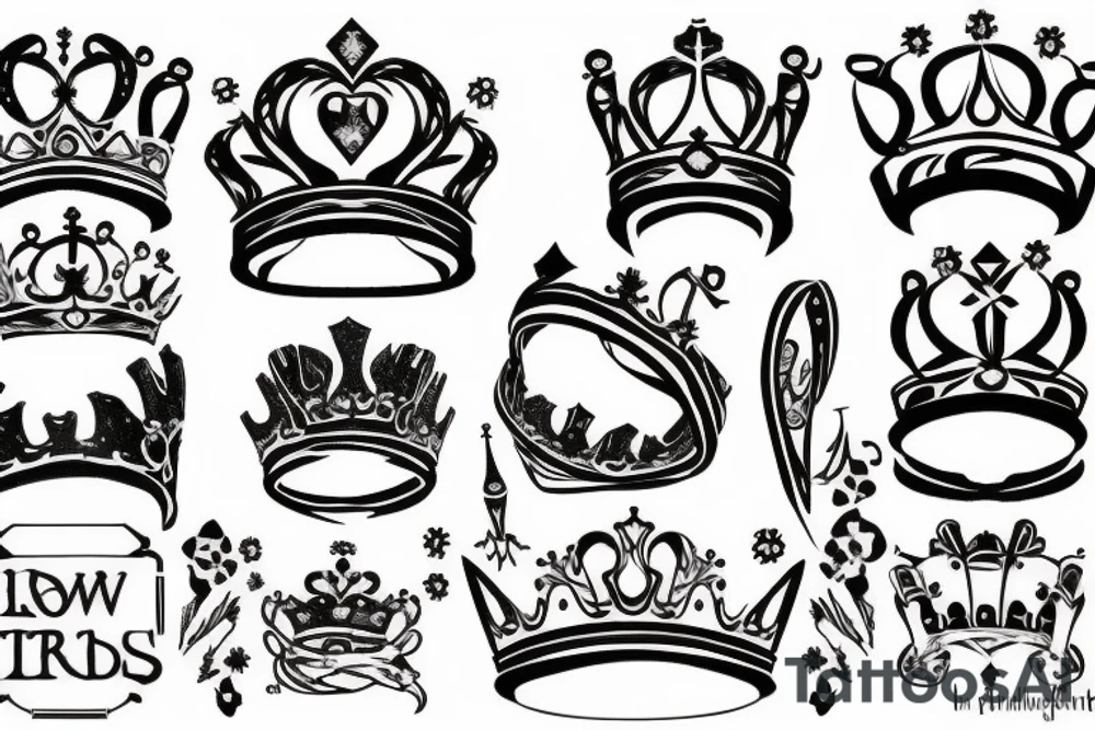 Destroyed crown tattoo idea