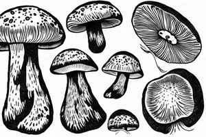 mushroom growing out of a tripping mind tattoo idea