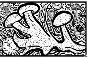 mushroom growing out of a tripping mind tattoo idea