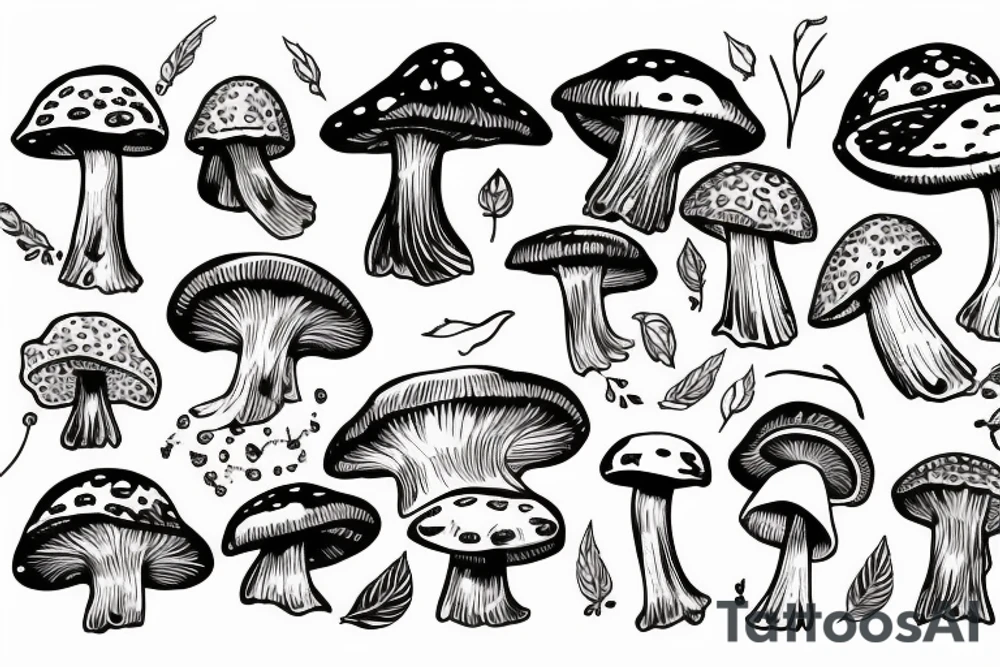 mushroom growing out of a head tattoo idea