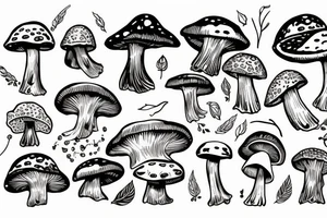 mushroom growing out of a head tattoo idea