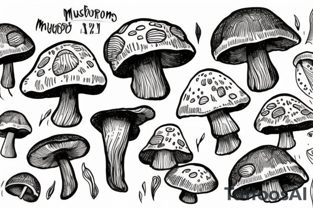 mushroom growing out of a head tattoo idea