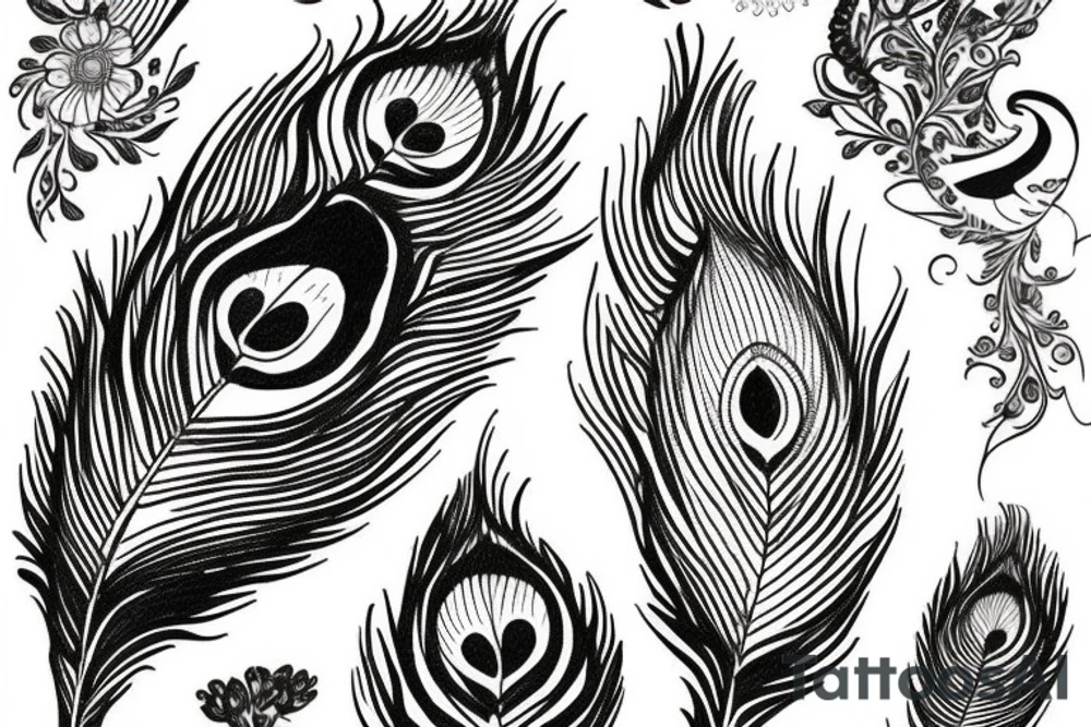 Peacock feather krishna tattoo idea