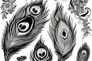 Peacock feather krishna tattoo idea