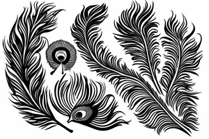 Peacock feather krishna tattoo idea