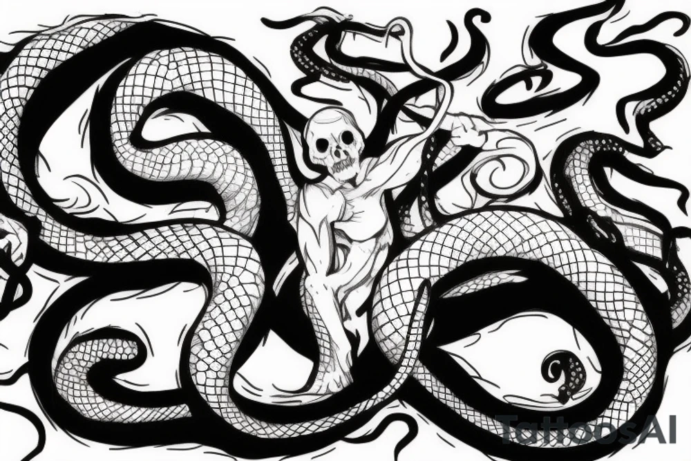 death eater mark with a bigger snake tattoo idea