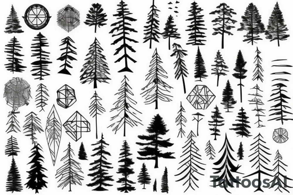 Pine tree tattoo idea