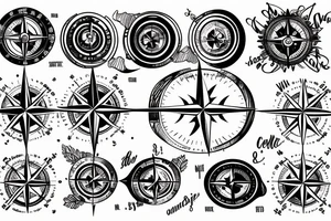 compass with inspirational strokes tattoo idea