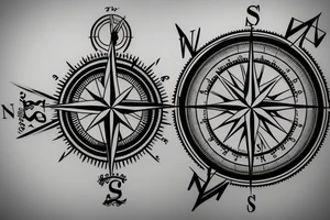 compass with inspirational strokes tattoo idea